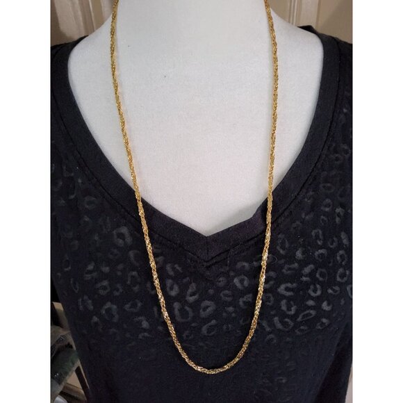 Vintage Womens Napier 28" Twisted Rope Style Gold Tone Necklace - Picture 6 of 9